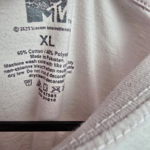 MTV Music Television Pink Graphic T-Shirt XL Cotton/Polyester Blend 2003 Viacom - Picture 3 of 5